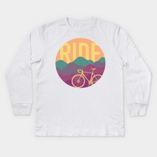 Ride - Cyclocross Bicycle Retro Colors Kids Long Sleeve T-Shirt